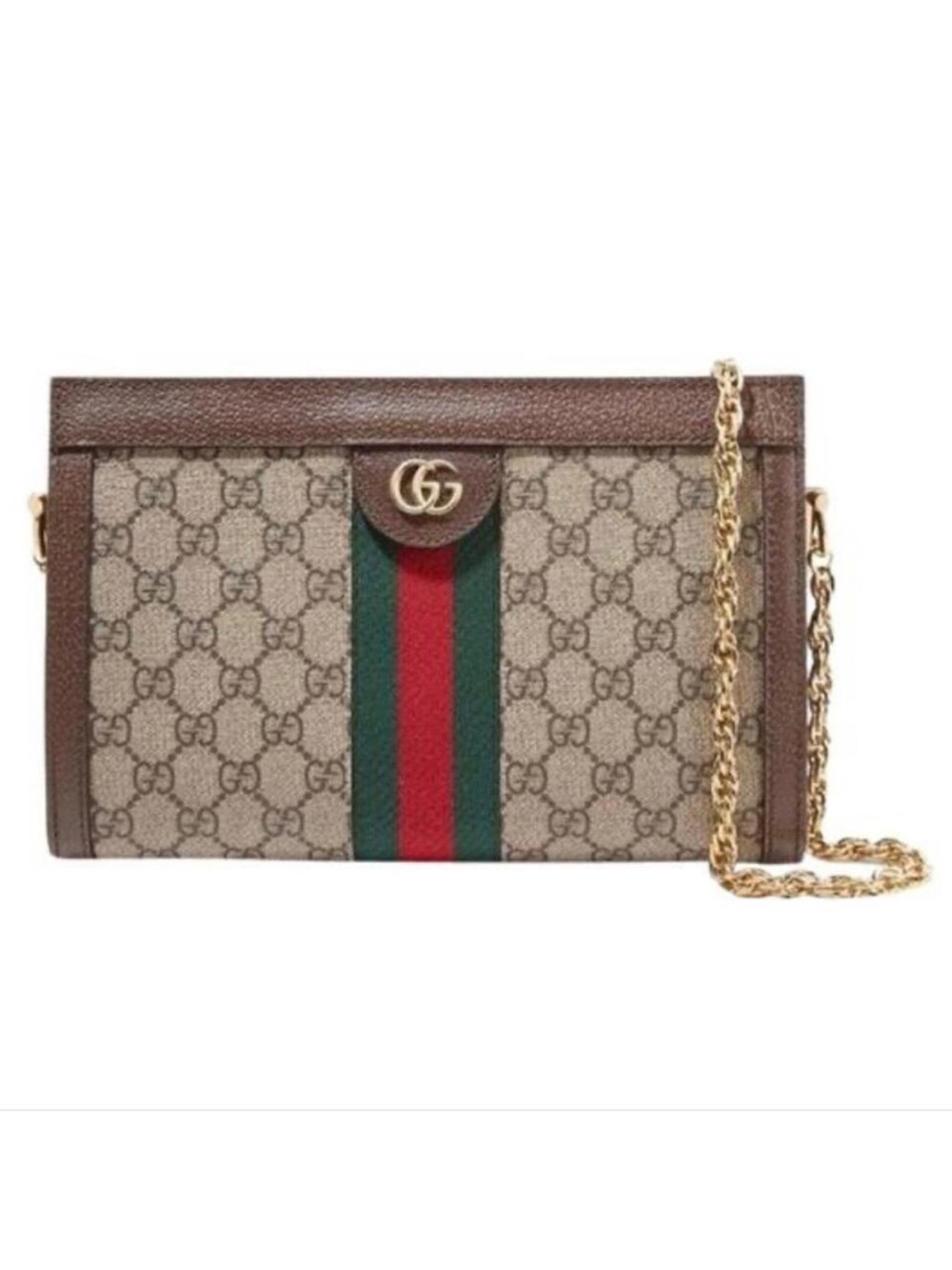 GUCCI Ophidia small GG logo supreme leather shoulder chain bag